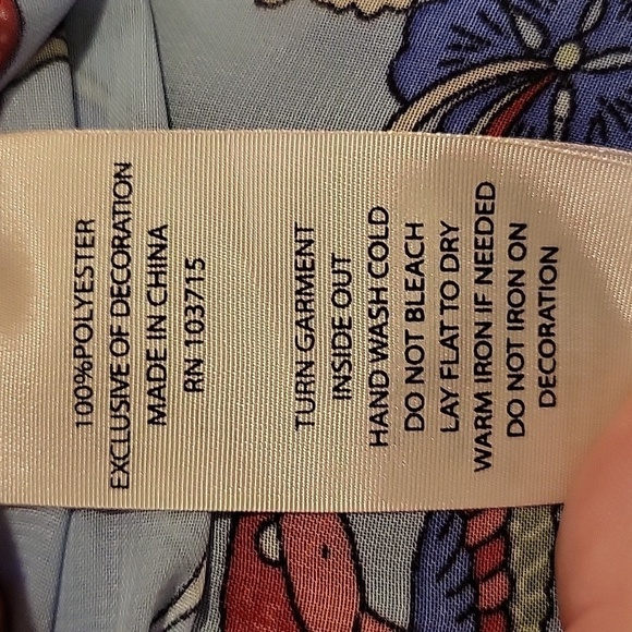 NWT Nanette Lepore xs sheer blue floral with hummingbird blouse - Picture 5 of 5